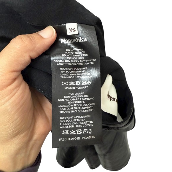 NANUSHKA Black Meda Vegan Leather Miniskirt Women's‎ Size XS - Picture 11 of 12